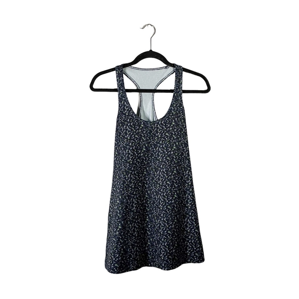 Lululemon Blue Green White Patterned Athletic Athleisure Racerback Tank Top